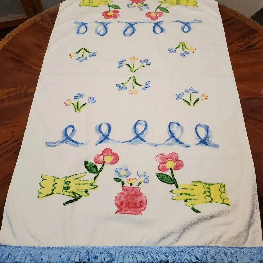 Whimsical Garden and Shoe Bath Towel Set